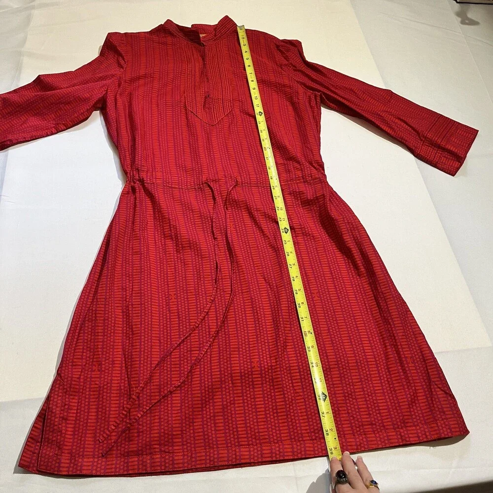 Tory Burch Womens Tunic Dress Tie-Waist Hook Front Cover Up Beach Summer Large